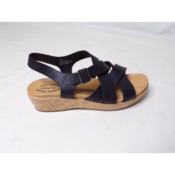 🆕KORK-EASE Caroleigh Black Wedge Sandal Shoe 11 Black - Picture 10 of 13